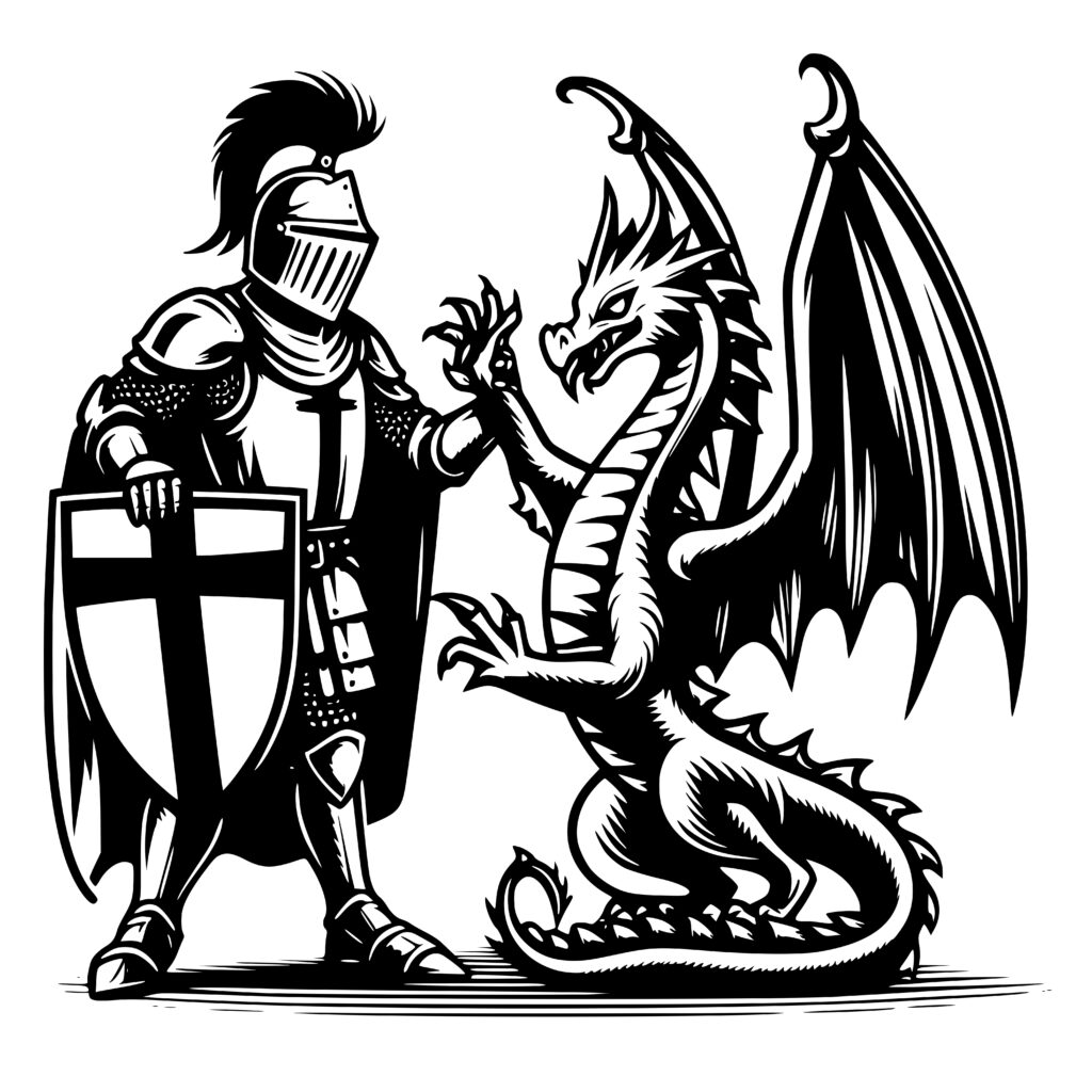 Dragon-Knight Conquering Design for Cricut, Silhouette, Laser Machines