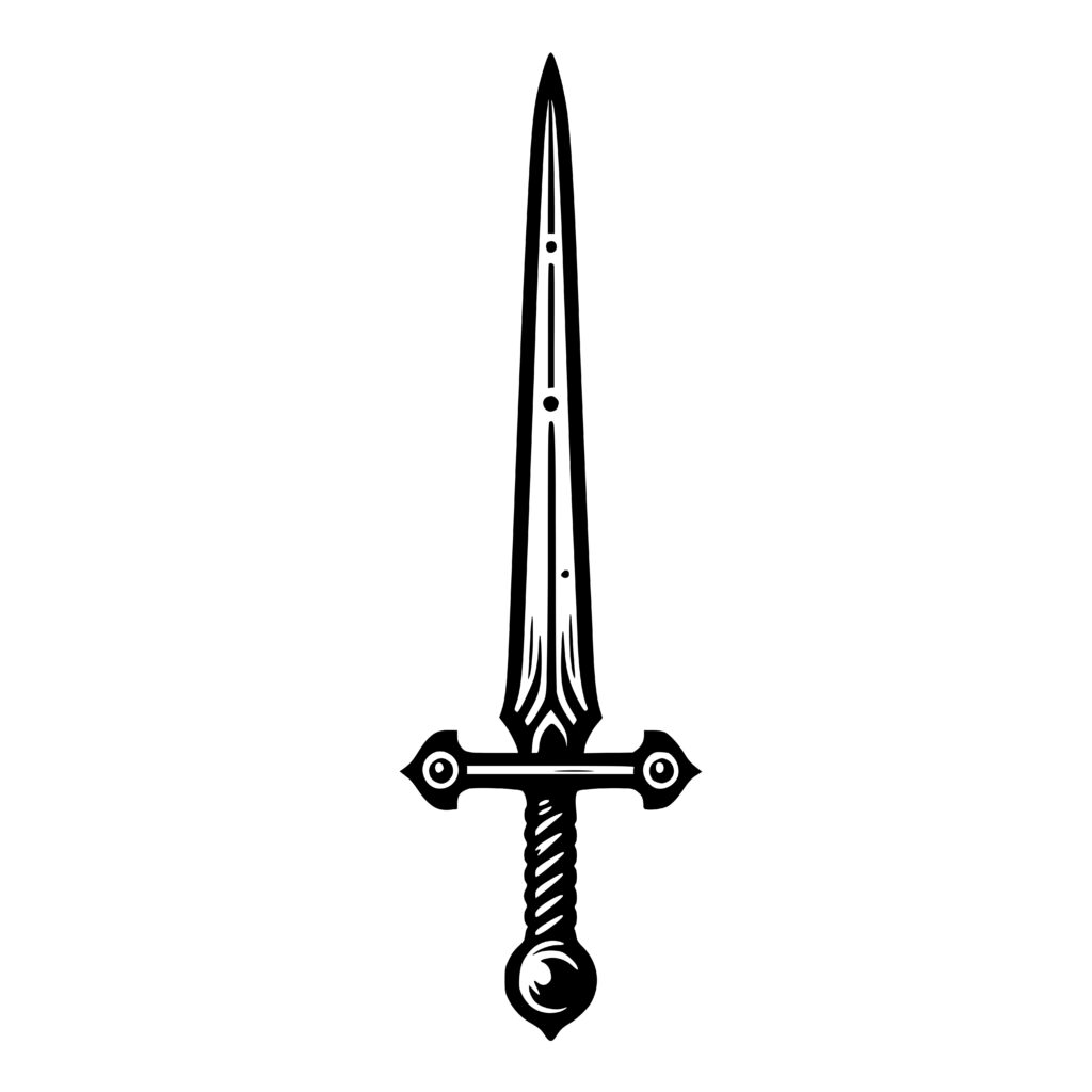 Fancy Knight Sword Design - SVG, PNG, DXF for Cricut & Laser