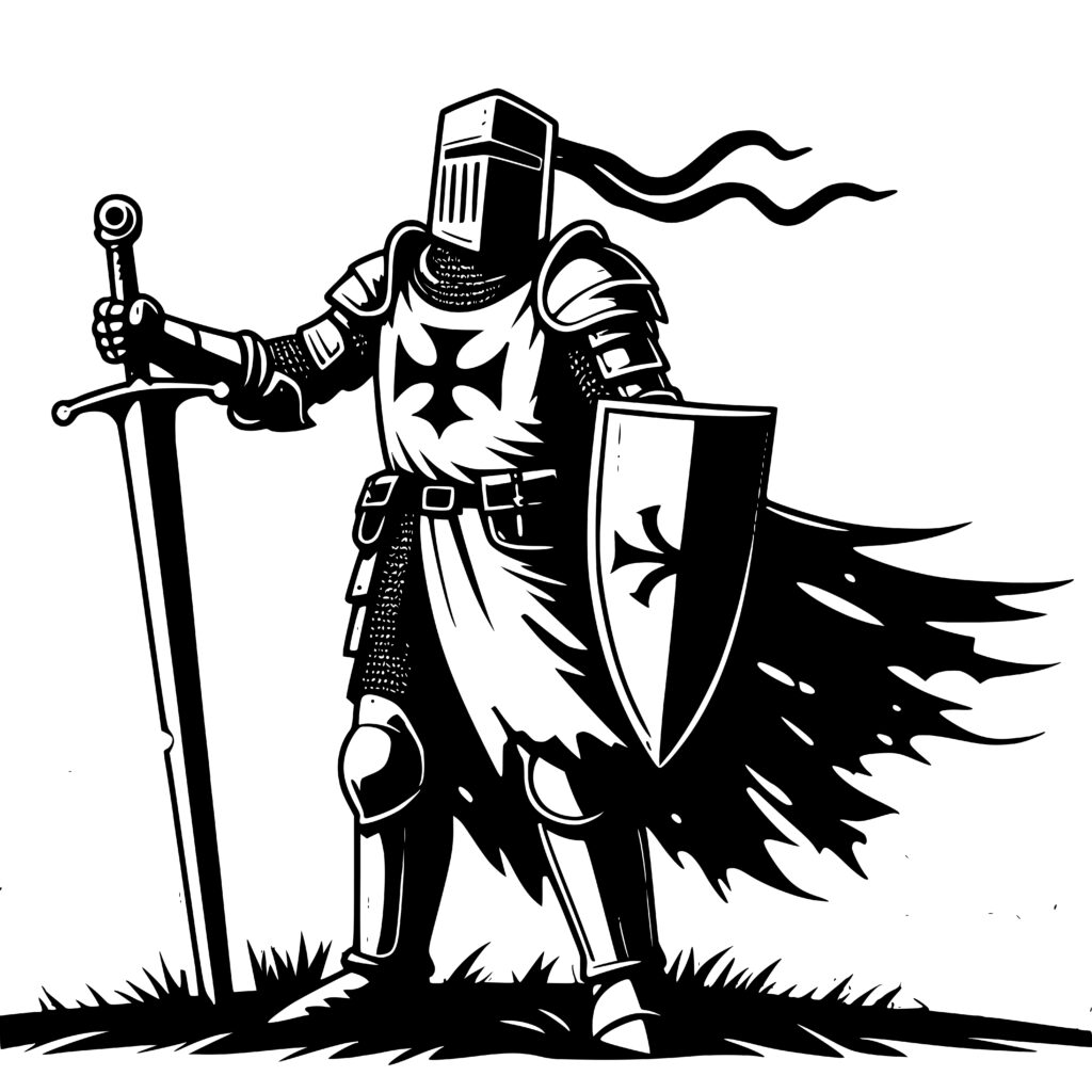 Valiant Knight Defender SVG, PNG, DXF - Cricut, Silhouette Files