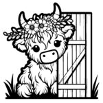 Blossom Crowned Highland Cow