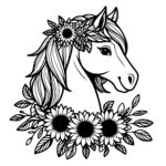 Sunflower Crown Horse