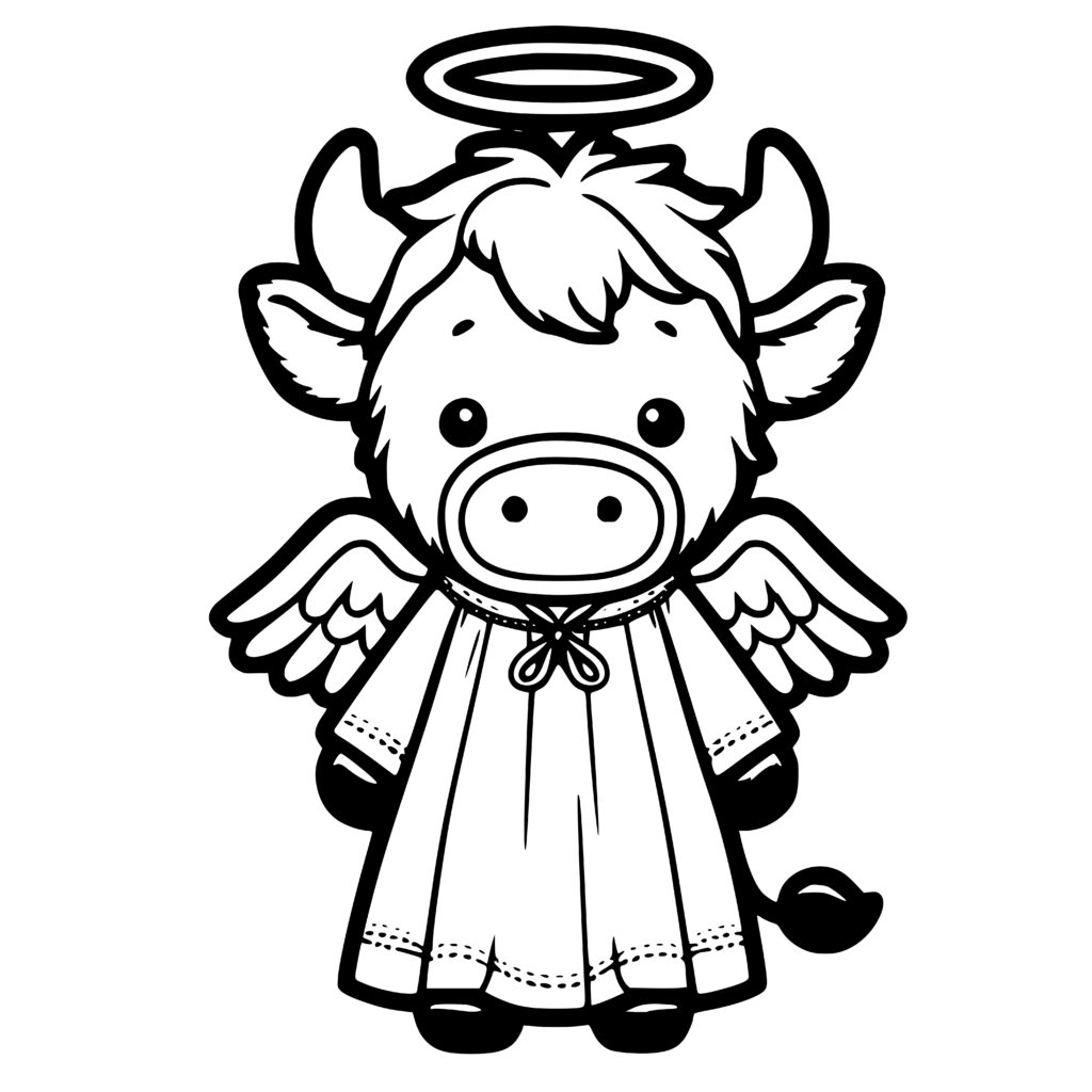 Divine bovine angel svg design for cricut silhouette laser