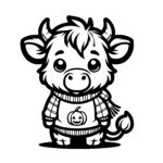 Pumpkin Sweater Highland Cow