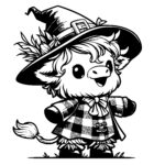 Plaid Highland Cow Scarecrow