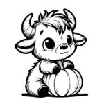 Pumpkin Hugging Cow