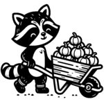 Raccoon’s Pumpkin Cart