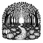 Pumpkin-lined Tree Path