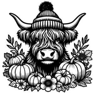 Beanie-wearing Pumpkin Cow