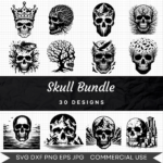 Skull Bundle Bundle – 30 Instant Download Svg Images