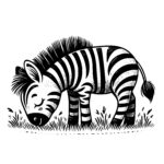 Lone Zebra Grazing