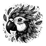 Feather Parrot Portrait