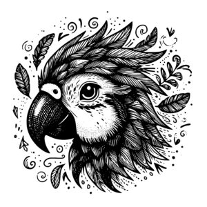 Feather Parrot Portrait