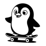 Skateboarding Penguin