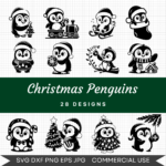 Christmas Penguins Bundle – 28 Instant Download Svg Images