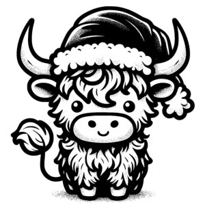 Christmas Hot Highland Cow