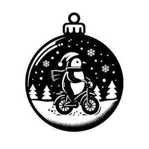 Biking Penguin Bauble