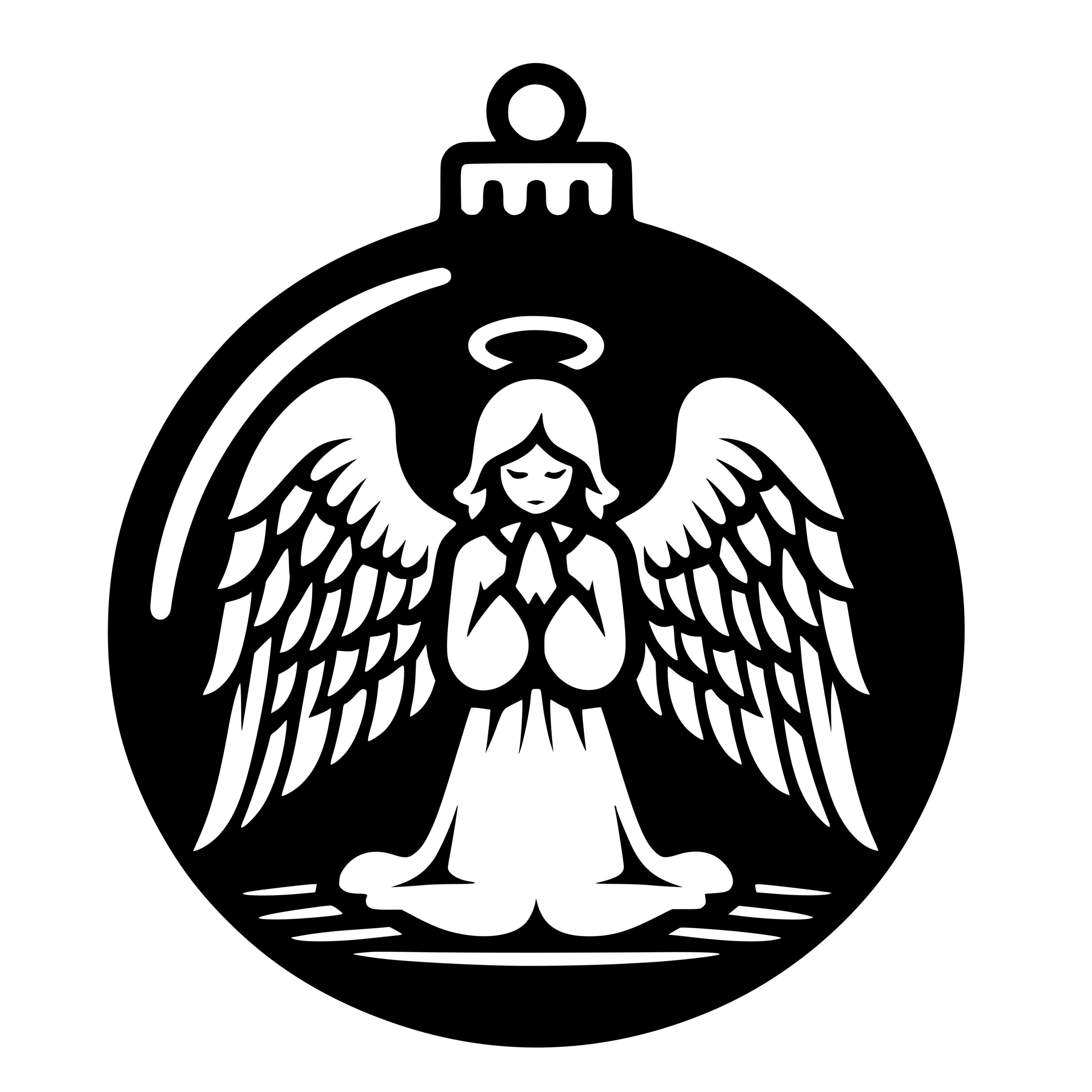 Serene Angel Ornament Design For Cricut Laser Machines Svg Files