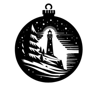 Snowy Lighthouse Ornament