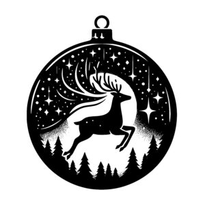 Starry Reindeer Flight Ornament