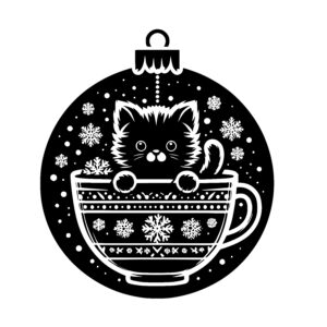 Snowflake Kitten Teacup