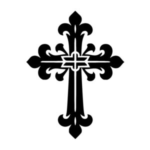 Ornate Fleur-de-lis Cross