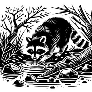 Raccoon at the Waterside