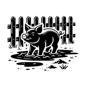 Playful Pig Splashing