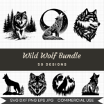 Wild Wolf Bundle – 50 Instant Download Svg Images