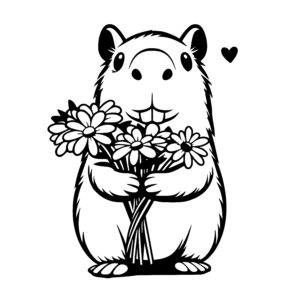 Flower-loving Capybara