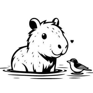 Capybara and Bird Friends