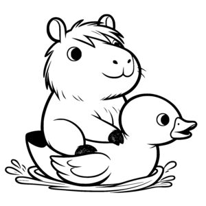 Capybara Duck Ride