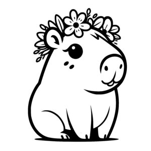 Capybara with Flower Crown
