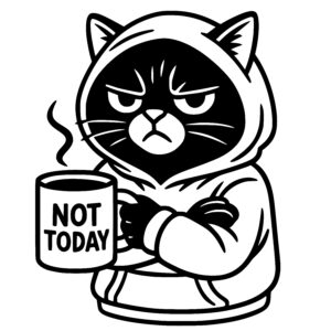 Tired Hoodie Cat