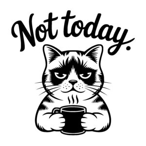Annoyed Cat with Coffee