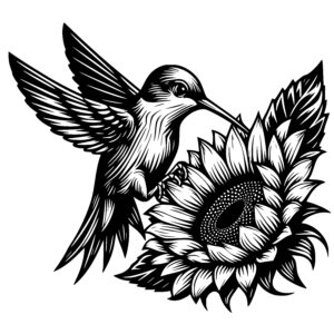 Hummingbird and Sunflower