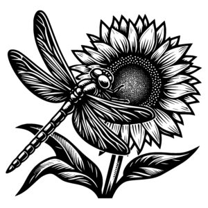 Dragonfly and Sunflower Connection