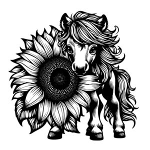 Curious Pony and Sunflower