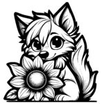 Fox and Sunflower Smile