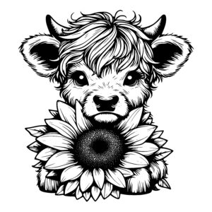 Calf and Sunflower Delight