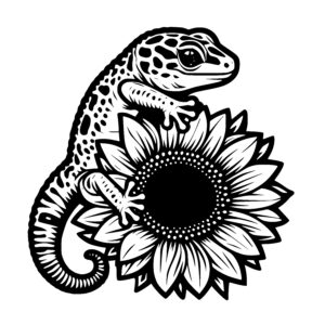 Gecko on Sunflower