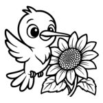 Hummingbird and Sunflower