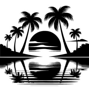 Tranquil Palm Reflection