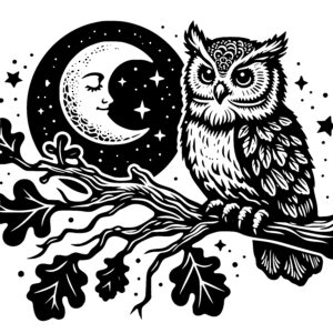 Owl Under the Moon