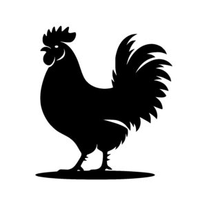 Crowing Rooster Silhouette