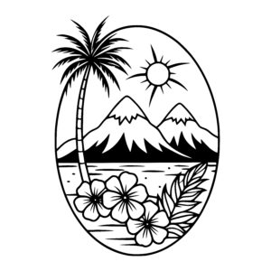 Hibiscus and Mountain View