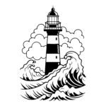 Lighthouse Against Waves