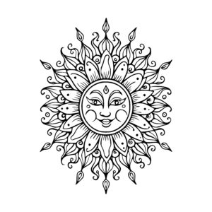 Serene Sun Face