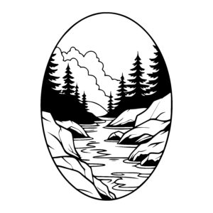 Calm Waters and Pines