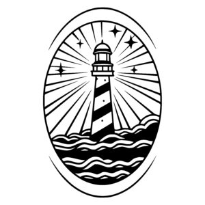 Radiant Lighthouse Waves