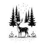 Deer Among Tall Pines